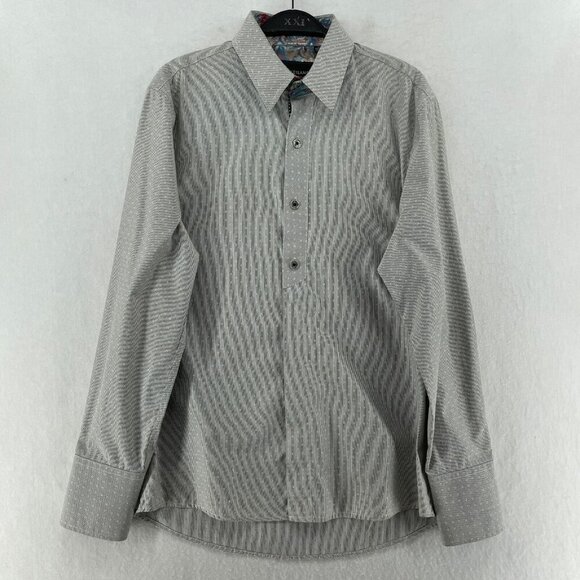 Scott Weiland Button Up Mens S Blue Gray Pinstripe Classic Fit Long Sleeve - Picture 1 of 11
